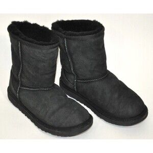 UGG Youth Kids Classic Black Shearling Boots Black Sz 6/36 Fits Womens 6  #5125Y